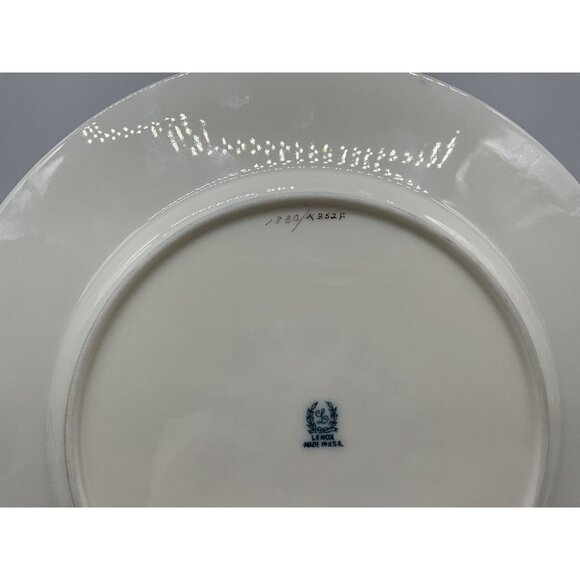 LENOX Stradivarius Turquoise Blue Smooth Edge Dinner Plate Vintage USA Collectib - Picture 15 of 16